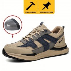 Work Sneakers Men Indestructible Shoes Work Safety Shoes With Steel Toe Cap Puncture-Proof Male Security Protective Shoes