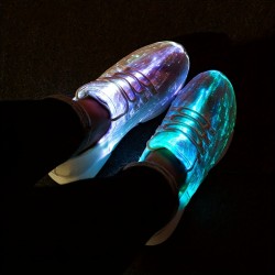 Fiber Optic Shoes For Party And Casual Shoes For Men And Women USB Recharge Glowing Sneakers Man Light Up Shoes Lightweight Casual Shoes