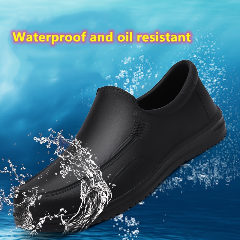mens solid non slip waterproof oil resistant chef shoes comfy durable casual eva work shoes for mens outdoor activities details 1