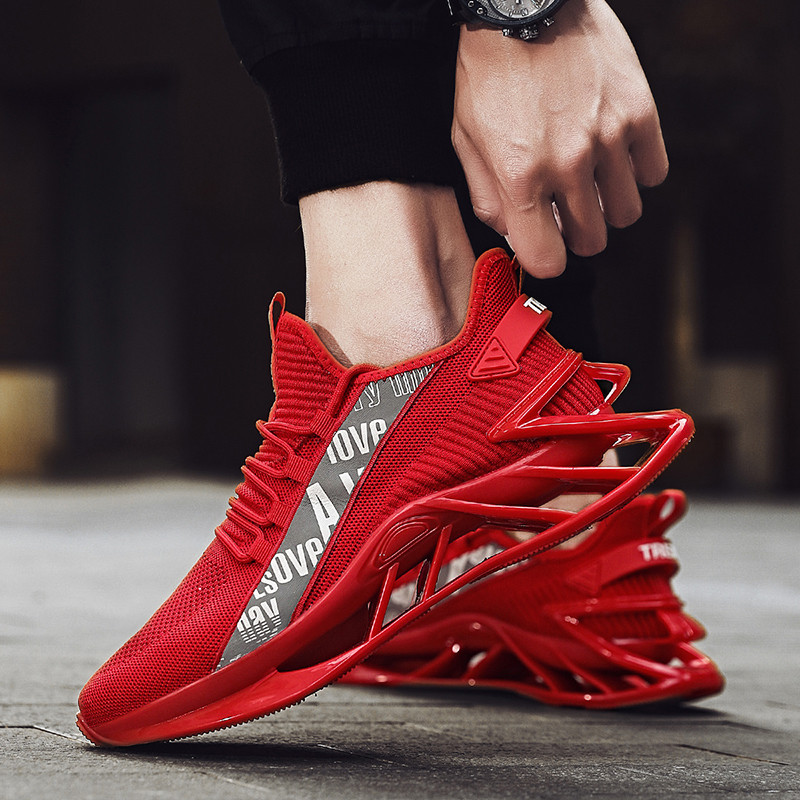 mens outdoors sports mesh lace up running sneakers casual shoes details 2